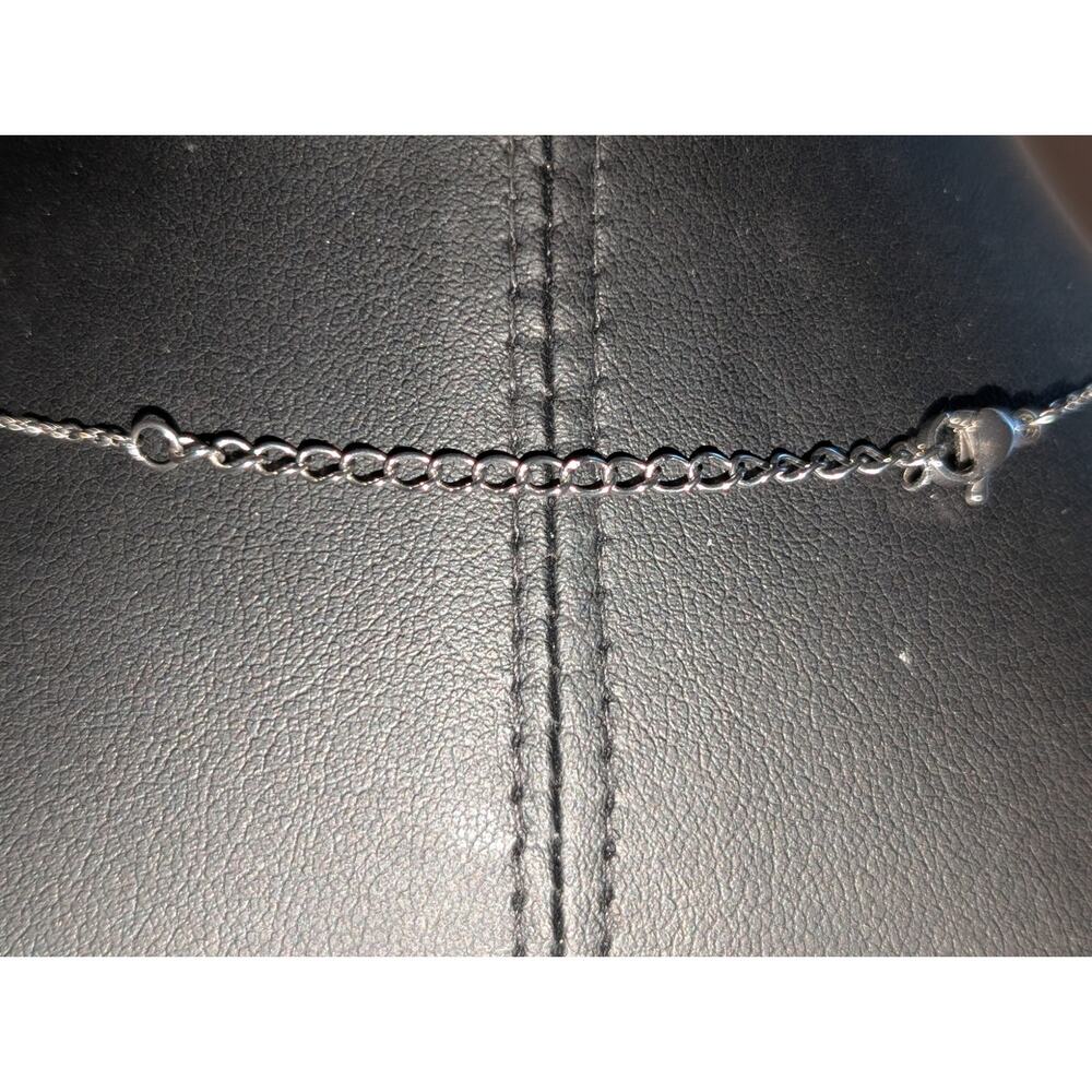 JCM Stainless Steel Double Strand Stars & Moon Two Tone Pendants Chain Necklace - Picture 5 of 6